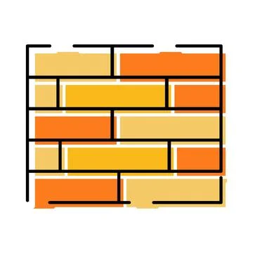 Brick wall construction icon showing masonry pattern 스톡 일러스트