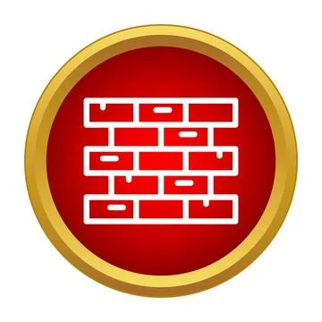 Brick wall construction icon symbolizing strong barrier Stock Illustration