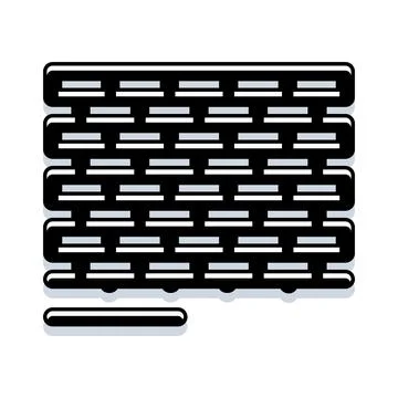 Brick wall construction pattern creating a strong barrier Stock Illustration