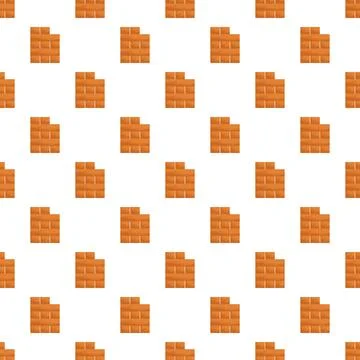 Brick wall construction pattern on white background Illustrazione stock