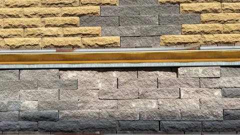 Brick wall construction progressing step by step Stock Footage 314131737