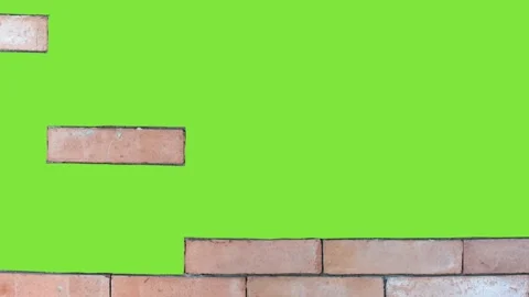 Brick wall construction. Red bricks installing, building wall. Concept of con Stock Footage 167545979