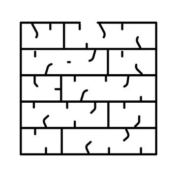 Brick wall construction showing break in barrier Stock Illustration