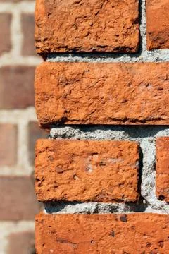 Brick Wall Corner Closeup Stock Photos