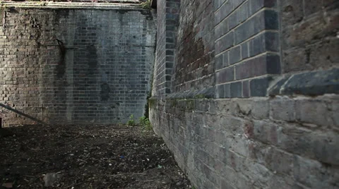 Brick wall corner in London background plate Stock Footage 32635301