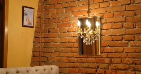 Brick wall in a corridor of modern apartment Stock Footage 65764297