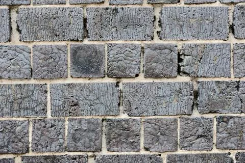 Brick wall with cracked surface Foto stock