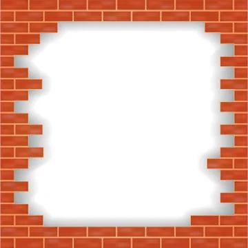 Brick wall damaged Stock Illustration