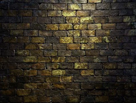 Brick wall, dark background. Stock Photos