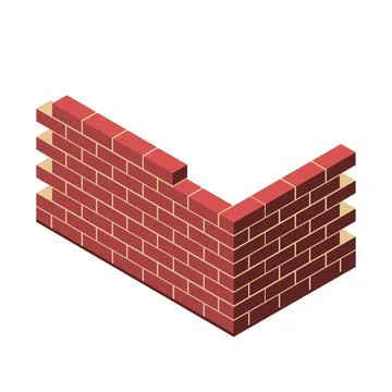 Brick wall design element for illustration. flat icon. Stock Illustration