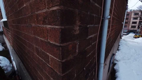 Brick wall detail texture in winter Stock Footage 326706426