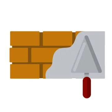 Brick wall. Element of building construction. Simple logo. Stock Illustration