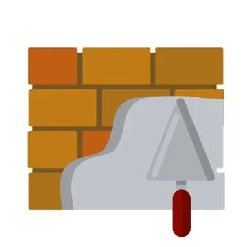 Brick wall. Element of building construction. Simple logo. Stock Illustration