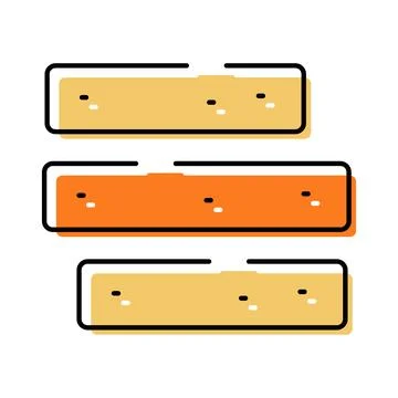 Brick wall elements creating construction and building icon Stock Illustration