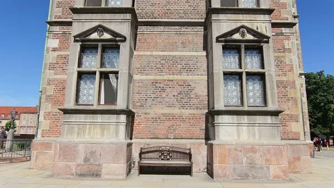 Brick wall facade of Rosenborg Castle, Copenhagen, Denmark Stock Footage 99561686