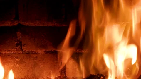 Brick wall on fire Stock Footage 147084901