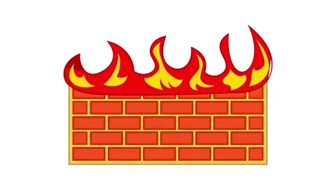 Brick wall on fire icon animation | Stock Video | Pond5