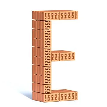 Brick wall font Letter E 3D Brick wall font Letter E 3D render illustratio... Stock Photos