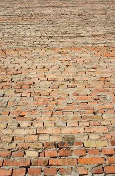 Brick wall in the form of a vertical perspective. brick wall texture &amp; pattern Foto stock