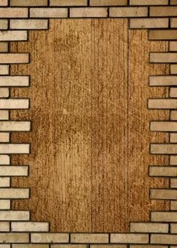 Brick wall in the frame 스톡 사진