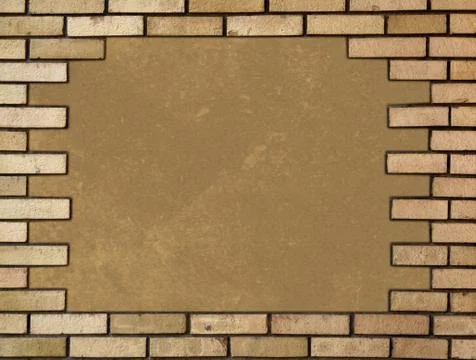 Brick wall in the frame Stock Photos