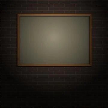 Brick wall with frame, vector illustration Stockillustratie