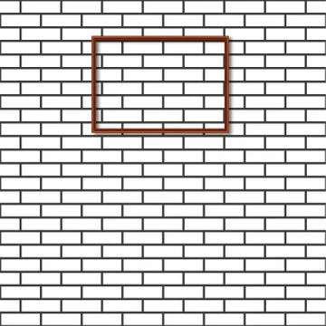 Brick wall with frame, vector illustration. Stock Illustration