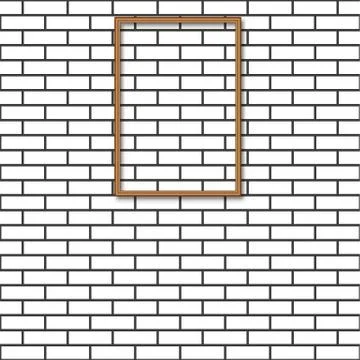 Brick wall with frame, vector illustration. Stock Illustration