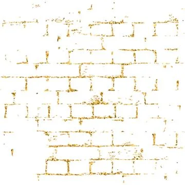 Brick wall gold texture pattern white Illustrazione stock