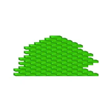 Brick wall in green design Stock Illustration