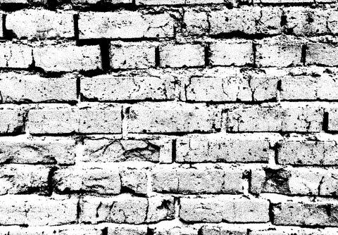 Brick wall grunge background with dotwork style. Grungy block pattern with Stock Illustration