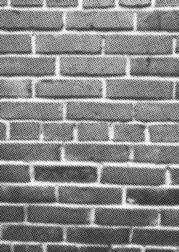 Brick wall halftone vector texture overlay Stock Illustration