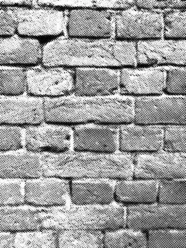 Brick wall halftone vector texture overlay Stock Illustration