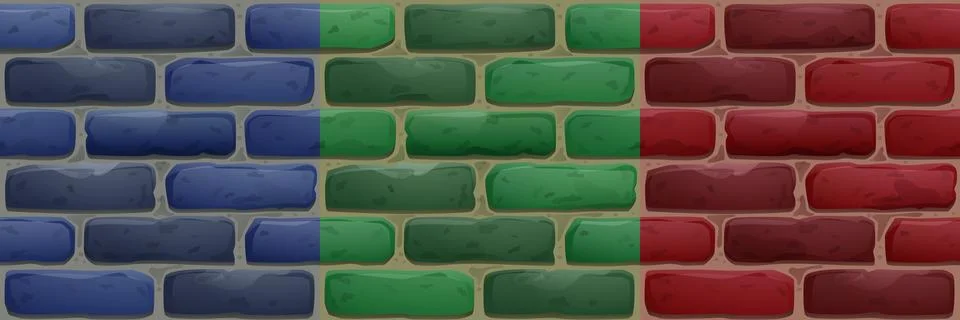 Brick wall, house facade texture for game Stock Illustration
