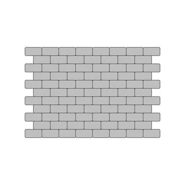 Brick wall of house, gray rows of rectangle stone blocks with cement Stock Illustration