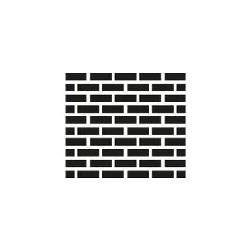 Brick wall icon. Building and construction, development, barrier, side symbol Ilustración de archivo