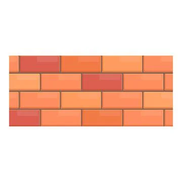 Brick wall icon cartoon . Cement construction Stock Illustration