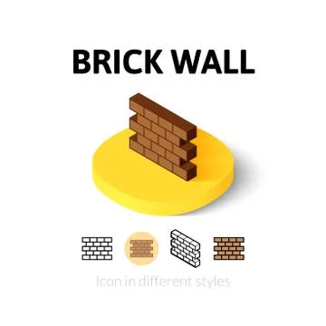 Brick wall icon in different style Stock Illustration