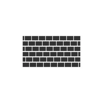 Brick wall icon flat Stock Illustration