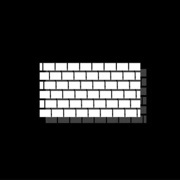 Brick wall icon flat Stock Illustration