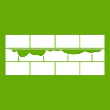 Brick wall icon green 스톡 일러스트