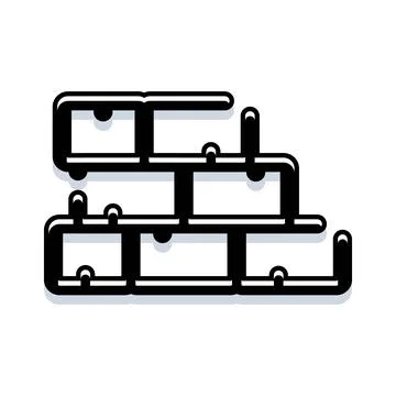Brick wall icon representing construction and building strength Ilustración de archivo