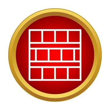 Brick wall icon representing construction and barrier Stock Illustration