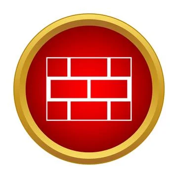 Brick wall icon representing internet security and firewall Stock Illustration
