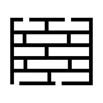 Brick wall icon representing strong security and construction Stock Illustration