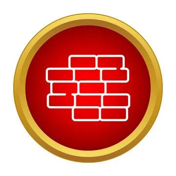 Brick wall icon showing construction and building concept Stock Illustration