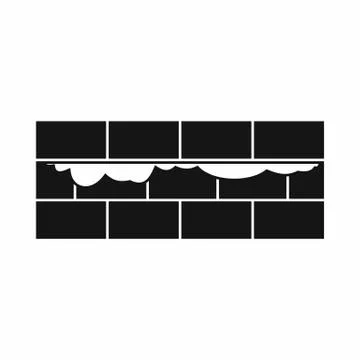 Brick wall icon, simple style Stock Illustration