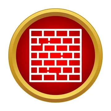 Brick wall icon symbolizing construction and barrier Illustrazione stock