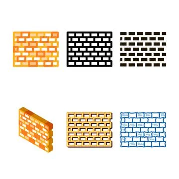 Brick wall icon vector concepts outline Stock Illustration