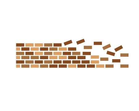 Brick wall icon vector Stock Illustration